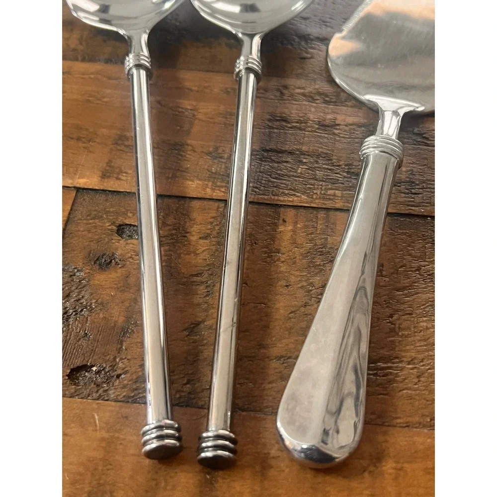 Vintage Italian Silverplate 3-Pc MCM Salad Servers & Cake Spatula ZN.4.MK Italy